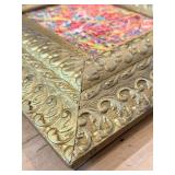 Pollock-Style Abstract Drip Expressionist Painting in Ornate Gold Frame #6