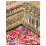 Pollock-Style Abstract Drip Expressionist Painting in Ornate Gold Frame #6