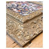 Pollock-Style Abstract Drip Expressionist Painting in Ornate Gold Frame #7