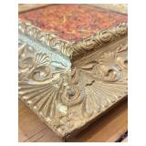 Pollock-Style Abstract Drip Expressionist Painting in Ornate Gold Frame #8