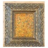 Pollock-Style Abstract Drip Expressionist Painting in Ornate Gold Frame #9