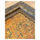 Pollock-Style Abstract Drip Expressionist Painting in Ornate Gold Frame #9