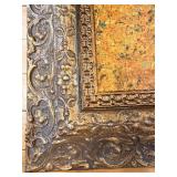 Pollock-Style Abstract Drip Expressionist Painting in Ornate Gold Frame #9