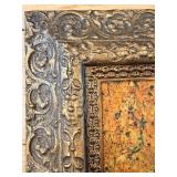 Pollock-Style Abstract Drip Expressionist Painting in Ornate Gold Frame #9