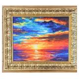Dream Clouds Reproduction By Leonid Afremov in Ornate Gold Toned Painted Frame
