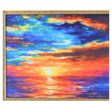 Dream Clouds Reproduction By Leonid Afremov in Ornate Gold Toned Painted Frame