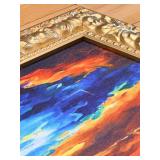 Dream Clouds Reproduction By Leonid Afremov in Ornate Gold Toned Painted Frame