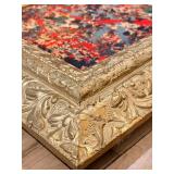 Pollock-Style Abstract Drip Expressionist Painting in Ornate Gold Frame #10