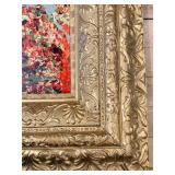 Pollock-Style Abstract Drip Expressionist Painting in Ornate Gold Frame #10