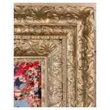 Pollock-Style Abstract Drip Expressionist Painting in Ornate Gold Frame #10