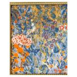 The Cerulean Embrace Of Spring Art Print on Canvas By Roja Amiri In Ornate Gold Frame