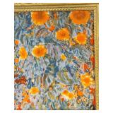 The Cerulean Embrace Of Spring Art Print on Canvas By Roja Amiri In Ornate Gold Frame