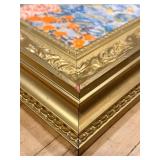 The Cerulean Embrace Of Spring Art Print on Canvas By Roja Amiri In Ornate Gold Frame