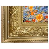 The Cerulean Embrace Of Spring Art Print on Canvas By Roja Amiri In Ornate Gold Frame