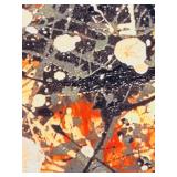 Pollock-Style Abstract Drip Expressionist Painting in Ornate Gold Frame #11