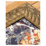 Pollock-Style Abstract Drip Expressionist Painting in Ornate Gold Frame #11