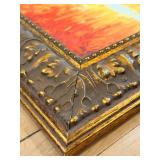 Leonid Afremov Sunset Sailboat Reproduction on Canvas Painting & Ornate Gold Frame