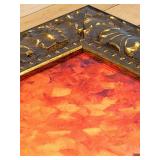 Leonid Afremov Sunset Sailboat Reproduction on Canvas Painting & Ornate Gold Frame