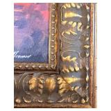 Leonid Afremov Sunset Sailboat Reproduction on Canvas Painting & Ornate Gold Frame