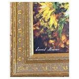 Sunflower Bouquet by Leonid Afremov, Impasto Oil on Canvas Print in Ornate Frame