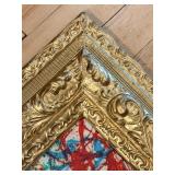 Pollock-Style Abstract Drip Expressionist Painting in Ornate Gold Frame #12