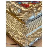 Pollock-Style Abstract Drip Expressionist Painting in Ornate Gold Frame #12