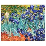 Vincent Van Gogh Reproduction "Irises" Floral Artwork on Canvas in an Ornate Gold Frame