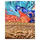 Vincent Van Gogh Reproduction "Irises" Floral Artwork on Canvas in an Ornate Gold Frame