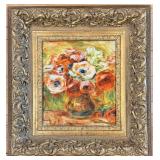 Framed Reproduction of Renoir Anemones Canvas Print & Ornate Frame