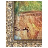 Framed Reproduction of Renoir Anemones Canvas Print & Ornate Frame