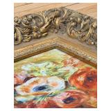Framed Reproduction of Renoir Anemones Canvas Print & Ornate Frame