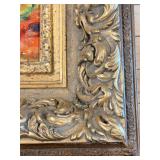 Framed Reproduction of Renoir Anemones Canvas Print & Ornate Frame