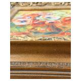 Framed Reproduction of Renoir Anemones Canvas Print & Ornate Frame