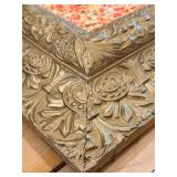 Pollock-Style Abstract Drip Expressionist Painting in Ornate Gold Frame #13