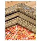 Pollock-Style Abstract Drip Expressionist Painting in Ornate Gold Frame #13