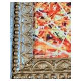 Pollock-Style Abstract Drip Expressionist Painting in Ornate Gold Frame #13