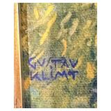 Framed Klimt Reproduction Canvas: Farm Garden with Sunflowers