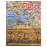 Framed Klimt Reproduction Canvas: Farm Garden with Sunflowers