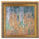 Gustav Klimt Birch Forest Canvas Reproduction: Farmhouse with Birch Trees