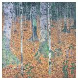 Gustav Klimt Birch Forest Canvas Reproduction: Farmhouse with Birch Trees