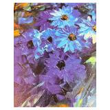 Leonid Afremov Daisy Bouquet Palette Knife Print on Canvas Framed Reproduction