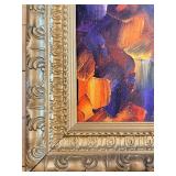 Leonid Afremov Daisy Bouquet Palette Knife Print on Canvas Framed Reproduction