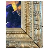 Leonid Afremov Daisy Bouquet Palette Knife Print on Canvas Framed Reproduction