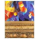 Leonid Afremov Daisy Bouquet Palette Knife Print on Canvas Framed Reproduction