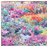 Jacques Maldonado Abstract Floral Painting with Gold Frame - Reproduction on Canvas