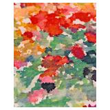 Jacques Maldonado Abstract Floral Painting with Gold Frame - Reproduction on Canvas