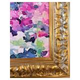 Jacques Maldonado Abstract Floral Painting with Gold Frame - Reproduction on Canvas