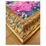 Jacques Maldonado Abstract Floral Painting with Gold Frame - Reproduction on Canvas