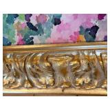 Jacques Maldonado Abstract Floral Painting with Gold Frame - Reproduction on Canvas