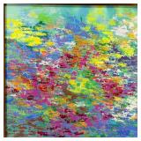 Reproduction of Abstract Expressionist Painting by Spoz in Ornate Gold Frame